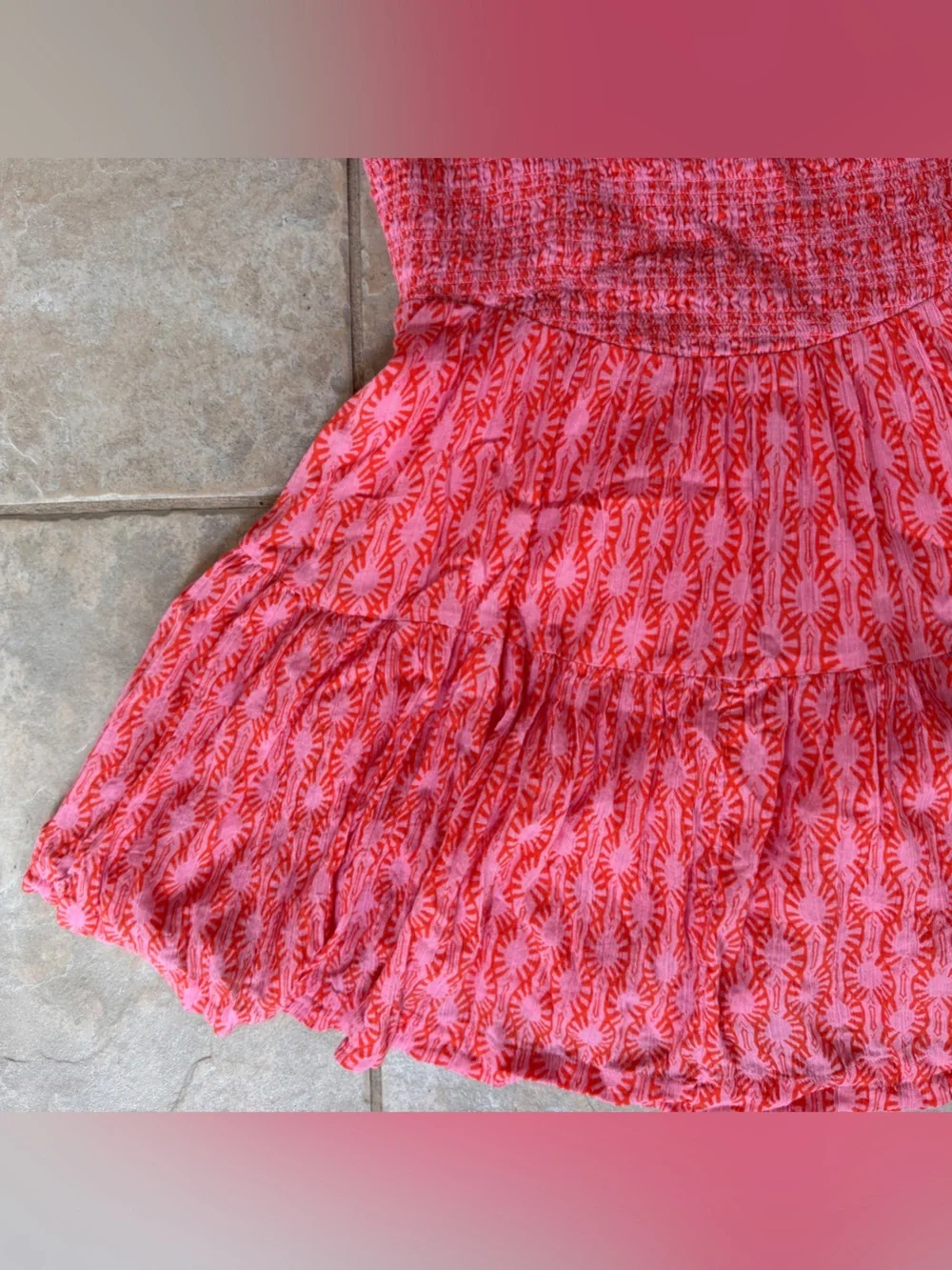 Free People Sweet Annie Mini Dress in Pink Combo Size Medium